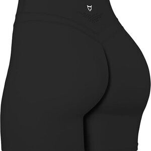 Tom Tiger Black Butt Lifting Yoga Shorts Large